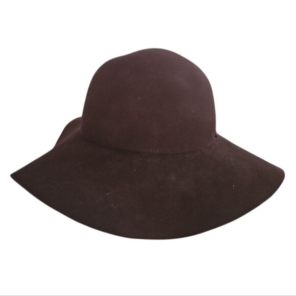 Hatch 100% Wool Wide Brim Floppy Hat Brown Floral Embroidery Festivalwear Boho - Picture 12 of 12